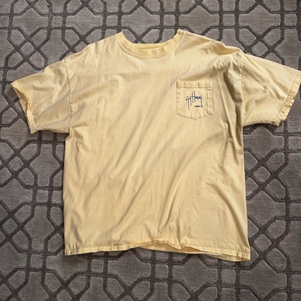 Guy Harvey Light Yellow Pocket Tee